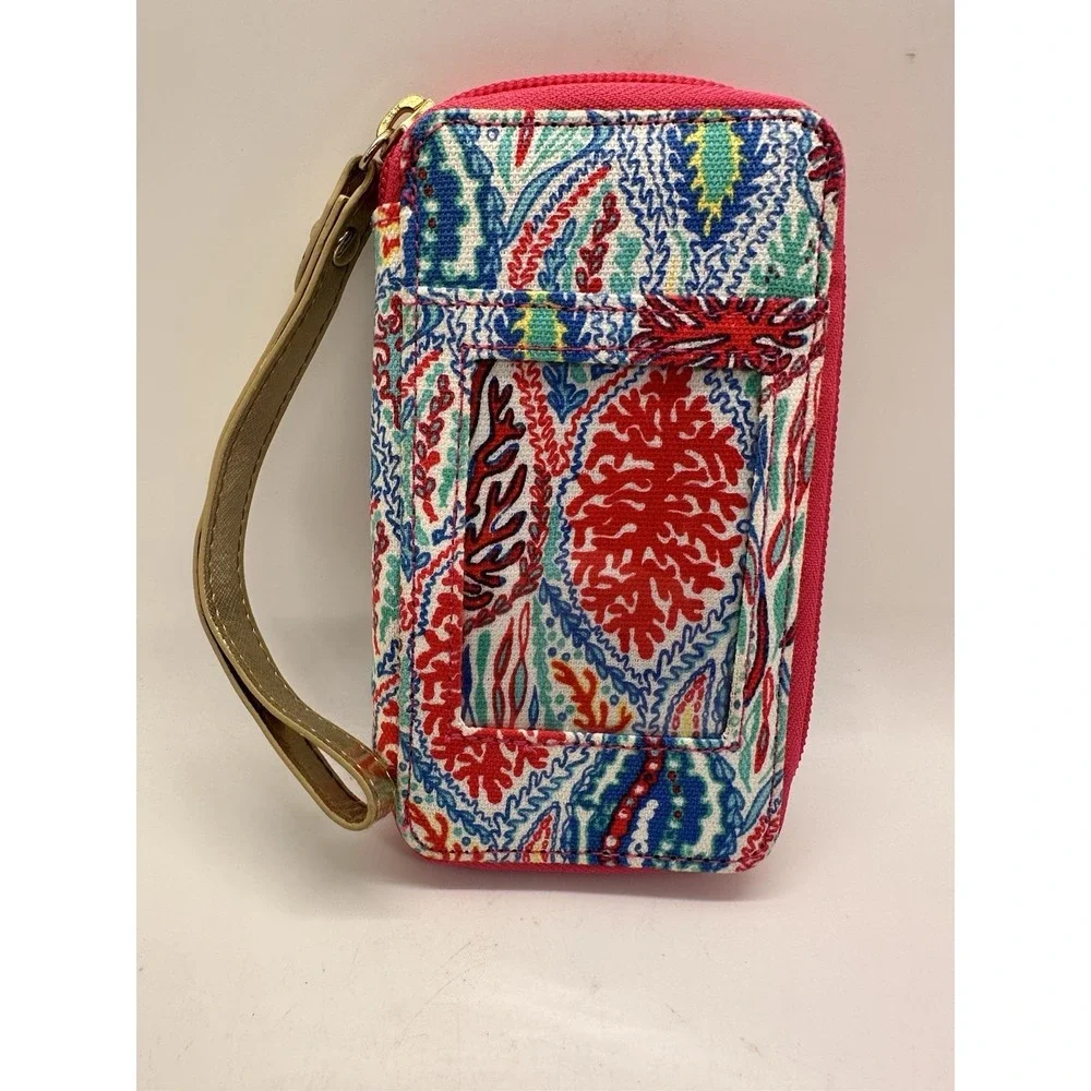 Lilly Pulitzer Zip Wristlet Wallet Preppy Floral‎ Paisley Multicolor